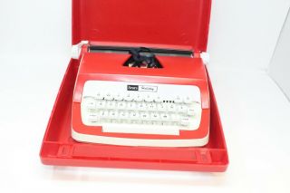 Vintage Sears Holiday Portable Typewriter With Carrying Case Made In England.