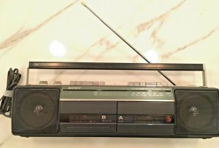 VINTAGE SONY CFS - W301 AM FM Radio Dual Cassette Boombox 21 