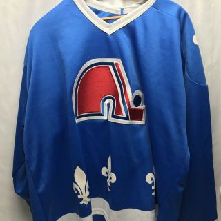 Vintage Mens Ccm Quebec Nordiques Hockey Jersey Size Xl Blue Fleur De Lis Canada