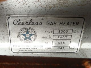 Vintage Peerless 7602 Wall Mount Gas Hearth Bathroom Heater White Enamel 3
