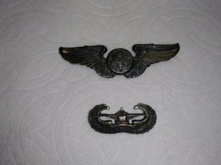 Ww2 Wwii Vintage Air Force Sterling Wings Pin And Army Airborne Glider Wings Pin