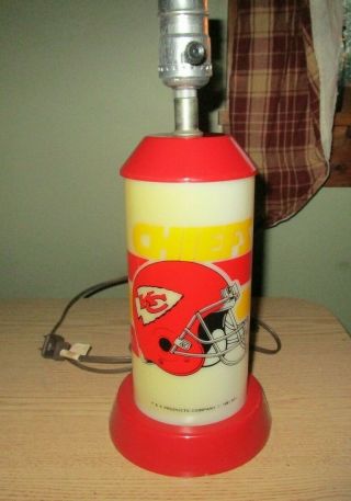 Vintage 1991 Kansas City Chiefs P & K Products Nfl Football Lamp Kc Light
