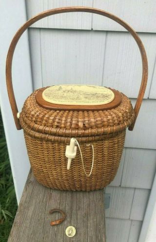 Vintage 1992 Nantucket Basket/purse By Farnum: The Widow 