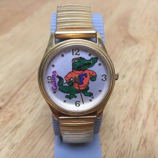 Vintage Gators By Sun Time Moving Logo Gold Tone Analog Watch Hours Battery