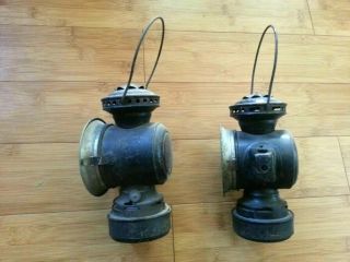 (2) PAIR (LEFT AND RIGHT) OF VINTAGE ANTIQUE COACH CARRIAGE LANTERNS 3