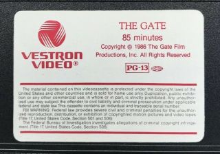 The Gate VHS 1986 Vintage Horror Film Rare 4