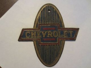 Vintage Chevrolet Bowtie,  Oval,  Enamel Radiator Emblem 1920,  S/1930,