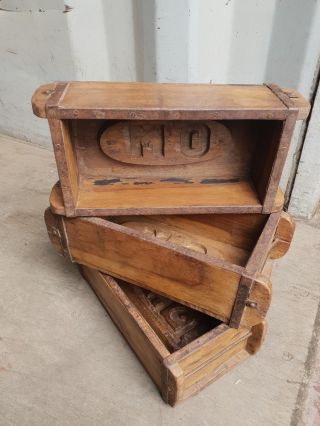 Vintage Brick Mould,  Wooden Storage Box,  Wooden Shelving Display