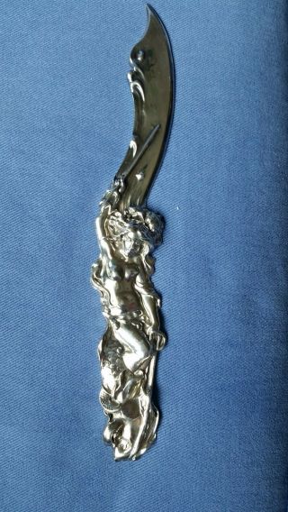 Vintage Silver Plated Mermaid Letter Opener From Metro Museum Of Art,  1991
