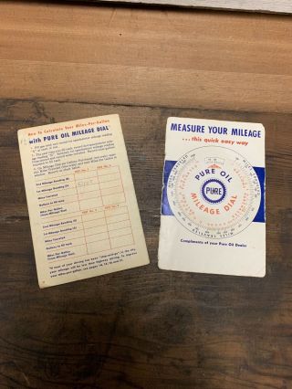 Vintage Pure Oil Mileage Dial Service Handy Record Book Old Gas Advertising