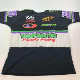 Vtg 90s Arctic Cat Team Racing Black Short Sleeve Shirt Xxl Usa Made