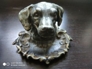 Vintage Ashtray Dog Labrador Metal Casting Soviet Russian Made In Ussr,  1970