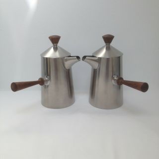 Vintage Robert Welch Old Hall Campden Coffee Set 18/8 Stainless Rosewood Handles
