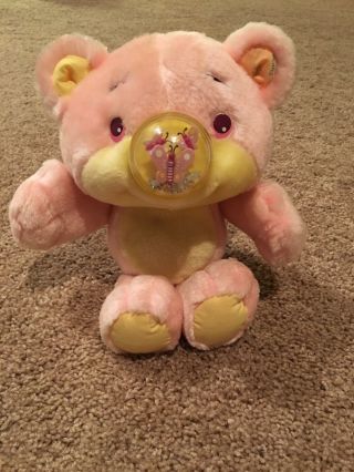 Vintage Playskool Nosy Bear.  Pink And Yellow With Stars And Butterflies In Nose.