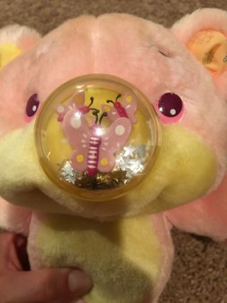 vintage playskool Nosy Bear.  Pink And Yellow With Stars And Butterflies In Nose. 5