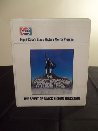 Vintage Rare Pepsi - Cola Black History Month 3 Ring Binder Booker T Washington