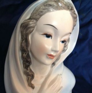 Vtg Enesco Head Vase Planter Beauty Virgin Mary Madonna Statue Mother Of Jesus