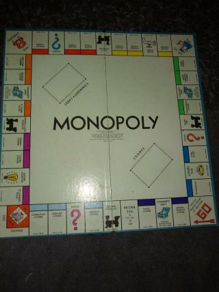 Monopoly 1961 Parker Brothers Replacement Game Board Only Vintage