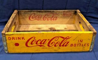 Vintage Coca Cola Coke Wooden Yellow Crate Chattanooga Tn 1955