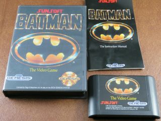 Vtg Sega Genesis Batman Sunsoft 1990 Retro Fight Game Complete,  One Owner