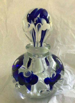 Vintage St.  Clair Blown Art Glass Perfume Bottle With Stopper Cond.