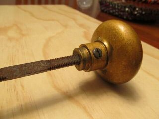 Vintage Solid Brass Door Knob set with threaded rod 2