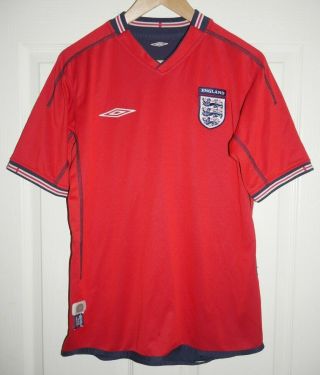 Vintage England Away Football Shirt 2002 - 04 Umbro Mens Medium Rare E995