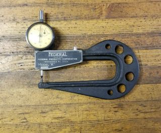 Rare Vintage Federal Dial Indicator Model K • Antique Machinist Measuring Tools☆