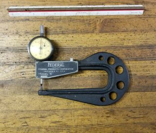Rare VINTAGE Federal Dial Indicator Model K • Antique Machinist Measuring Tools☆ 2