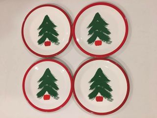 4 Vintage Pfaltzgraff Marimekko Christmas Tree 8 Inch Dessert Salad Lunch Plates