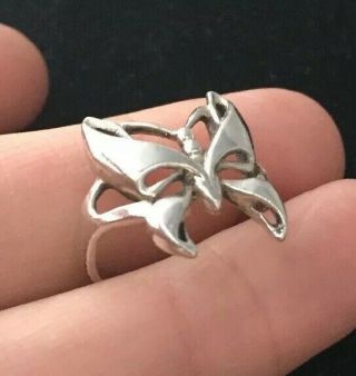 Vintage Jewellery Sterling Silver Butterfly Design Ring Size 