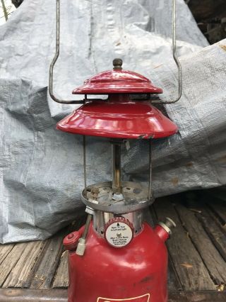 Vintage 1967 Red Coleman 200 - A Lantern With Storage Safe,  Accessories No Glass