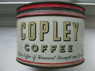 Vintage Copley 1 Lb Coffee Can With Lid Tin Litho First National Stores