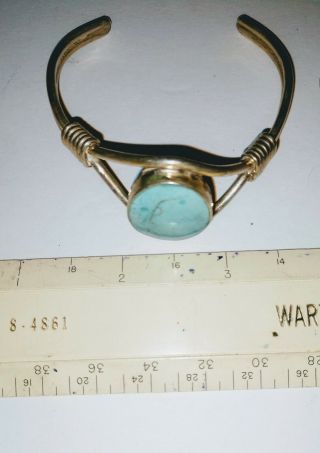 Vintage Estate Find Sterling Silver Turquoise Cuff Bracelet