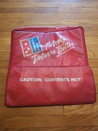 Dominos Insulated Heat Thermal Pizza Delivery Carry Bag Large Vintage Thinsulate