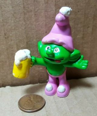 Vintage 1978 Empire Green Gnome Pvc Figure - Smurf Knock - Off (a - 4)