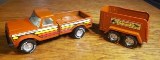Vintage Nylint Pressed Metal Horse Ranch Pickup Truck,  Trailer 1978 79 Ford F150