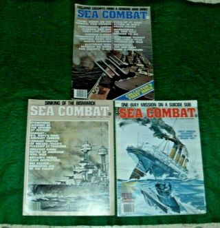 Vintage Sea Combat 1978 Vol.  1 No.  1,  No.  2 And No.  4