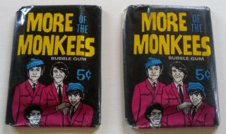 2 More Of The Monkees Vintage 1967 Dunross Bubble Gum Trading Cards