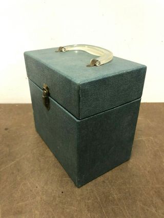 Vintage 45 RPM Record Case green vinyl storage chest locking crate trunk box 50s 3