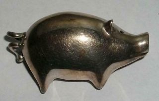 Vintage 3 - D Pig Pin / Gfmw Great Falls Metalworks / 925 Sterling Silver