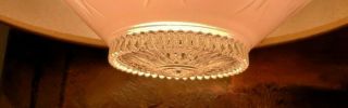 2 Vintage CEILING Art Deco glass SHADE 3 hole chain 10 1/2 