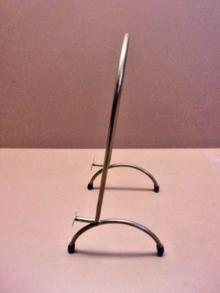 Vtg Brass Plate Stand Display Dish Holder Rack Picture Photo Support Holder LQQK 5