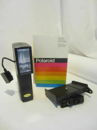 Polaroid Polartronic Electronic Flash 2350 With Stand & Booklet Vintage