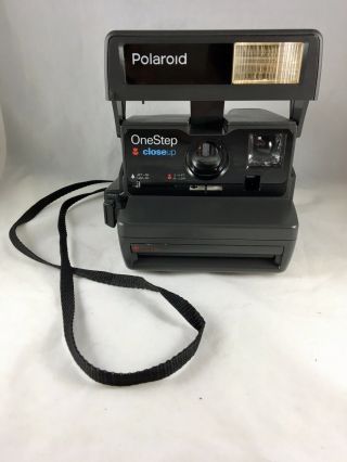 Vintage Camera Polaroid One Step Close Up 600 Instant Film W/flash & Strap
