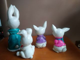 Vintage Composite Paper Mache Papier - mâché Easter Bunny Rabbit Family Japan 6