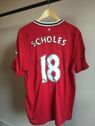 Vintage 2011 2012 Scholes Manchester United Man Utd Football Shirt Xl