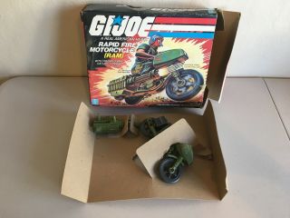 Vintage 1982 Hasbro G.  I.  Joe RAM Rapid Fire Motorcycle w/ Box & Cardboard Insert 3