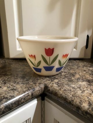 Vintage Fireking Tulip Mixing Bowl Medium 7.  5