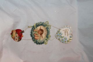 Vintage Hanging Valentines Day Card Victorian Cupids Token